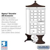 Cluster Box Unit with 13 Doors and Parcel Locker in Bronze with USPS Access