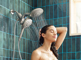 Aromatherapy 6-Spray Patterns 6.5 in. Tub Wall Mount Dual Shower Heads with INLY Capsules in Spot Resist Brushed Nickel