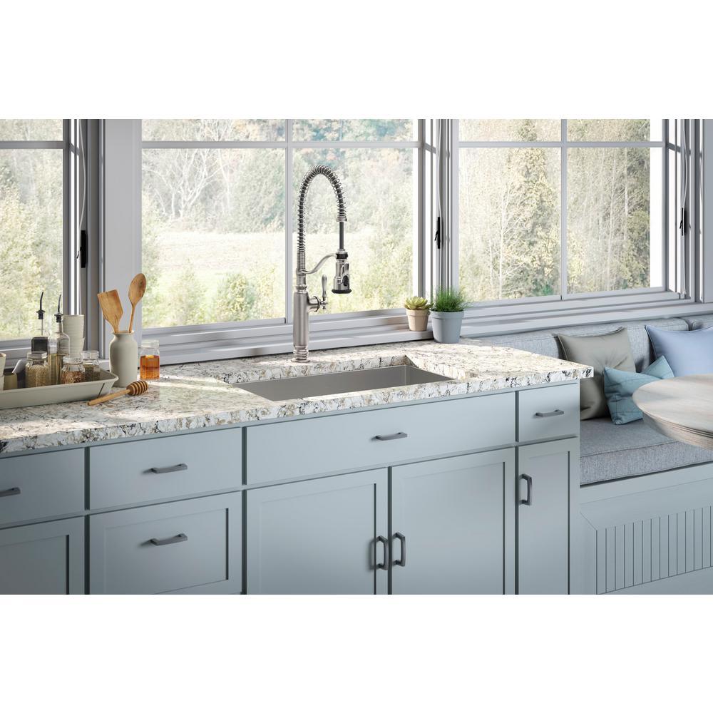 Strive Undermount Stainless Steel 29 in. Single Bowl Kitchen Sink Kit with Sink Rack - Super Arbor