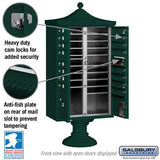 Regency Decorative Cluster Box Unit with 16 Doors and 2 Parcel Lockers in Green with USPS Access