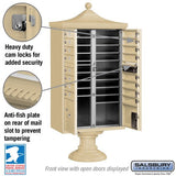 Regency Decorative Cluster Box Unit with 4 Doors and 2 Parcel Lockers in Sandstone with USPS Access