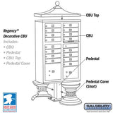 Regency Decorative Cluster Box Unit with 4 Doors and 2 Parcel Lockers in Sandstone with USPS Access