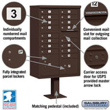 Cluster Box Unit with 8 Doors and 2 Parcel Lockers in Bronze with USPS Access