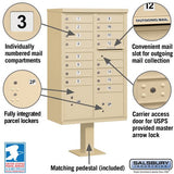 Cluster Box Unit with 16 Doors and 2 Parcel Lockers in Sandstone with USPS Access