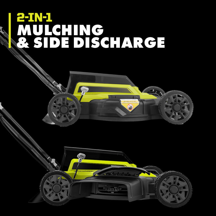 RYOBI 40V 18 in. 2-in-1 Cordless Push Lawn Mower Kit with 6.0Ah Lithium Battery and Charger