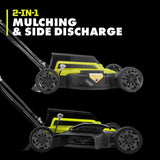 RYOBI 40V 18 in. 2-in-1 Cordless Push Lawn Mower Kit with 6.0Ah Lithium Battery and Charger