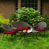 Style Selections Valleydale Texture Red Patio Loveseat Cushion