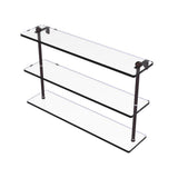 22 in. Triple Tiered Glass Shelf in Satin Nickel - Super Arbor