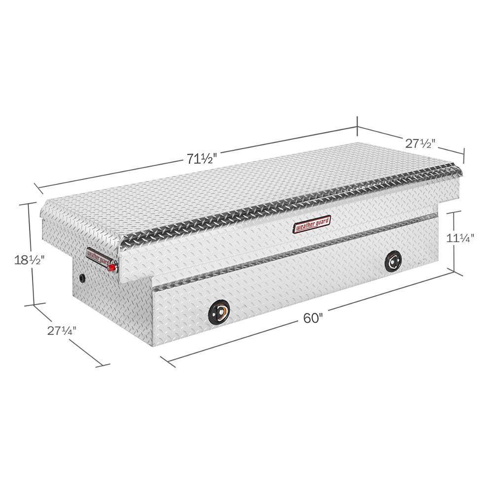Weather Guard 71.5 in. Diamond Plate Aluminum Full Size Crossbed Truck Tool Box - Super Arbor