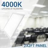 2 ft. x 2 ft. White Integrated LED Dimmable Edge Lit Panel, 4000K (4-Pack) - Super Arbor