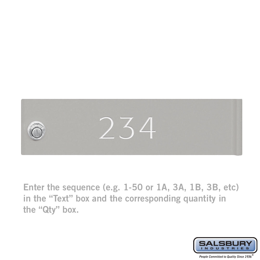 Custom Door Engraving for Gray Cluster Box Unit and Parcel Locker Door