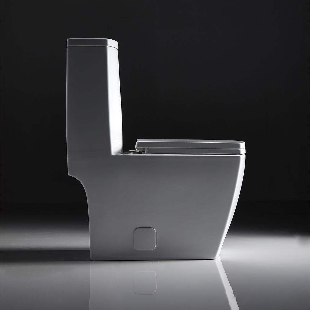 0.8 GPF/1.28 GPF Dual Flush Round Shape Ceramic Elongated Toilet Including Toilet Round Only Seat in White