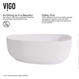 VIGO Peony Handmade Matte Stone Novelty/Specialty Vessel Bathroom Sink in Matte White