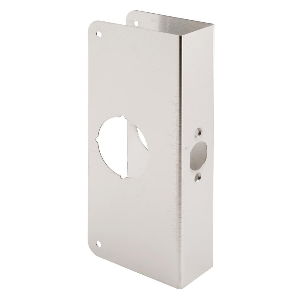 1-3/4 in. x 9 in. Thick Solid Brass Lock and Door Reinforcer, 2-1/8 in. Single Bore, 2-3/8 in. Backset - Super Arbor