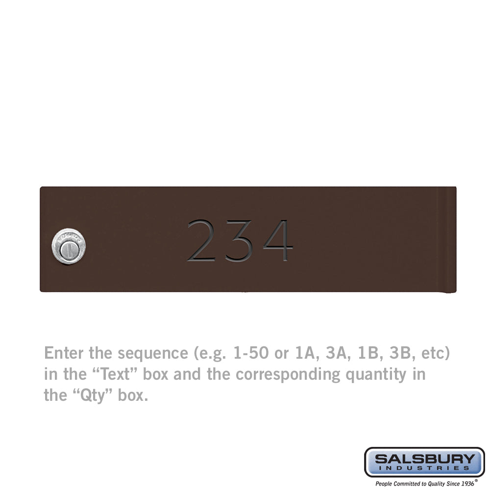 Custom Door Engraving - Black Filled for Bronze CBU Parcel Locker Door