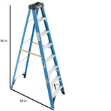 8 ft. Fiberglass Step Ladder with 250 lb. Load Capacity Type I Duty Rating - Super Arbor