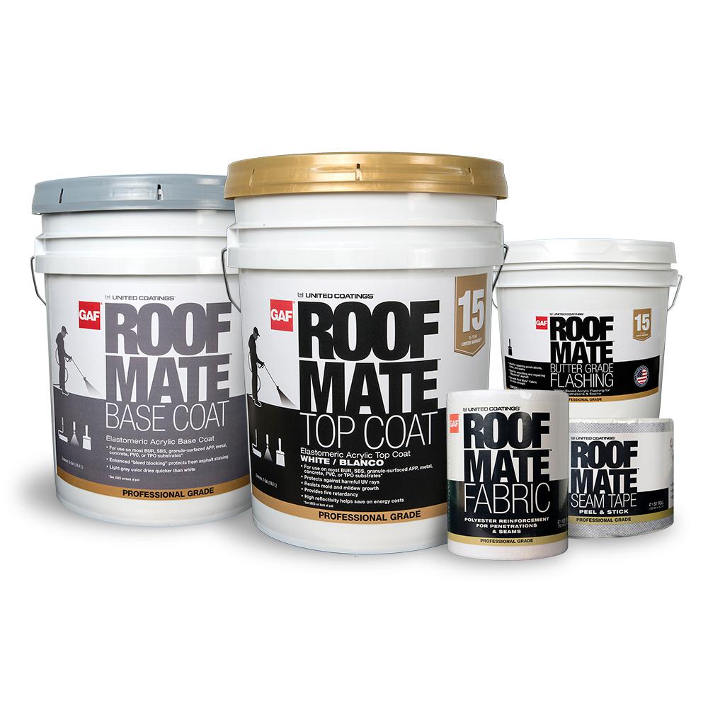 Roof Mate Top Coat 55 Gal. Tan Acrylic Reflective Elastomeric Roof Coating (15-Year Limited Warranty) - Super Arbor