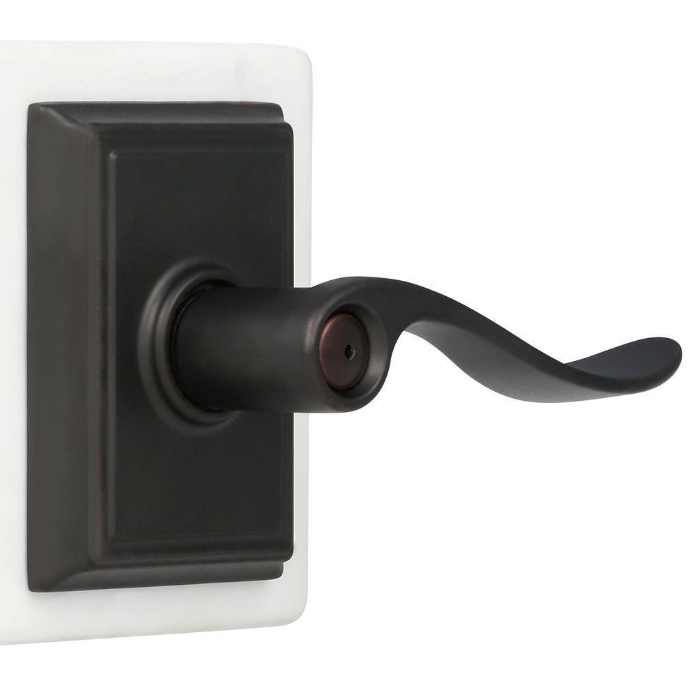 Accent Aged Bronze Privacy Door Lever with Addison Trim - Super Arbor