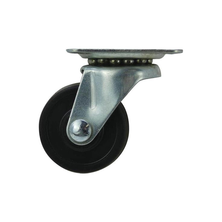 1-1/2 in. Soft Rubber Swivel Plate Caster with 40 lb. Load Rating