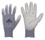 MCR SAFETY UltraTech Coated Gloves 2XL - Polyurethane Palm Dipped, Gray