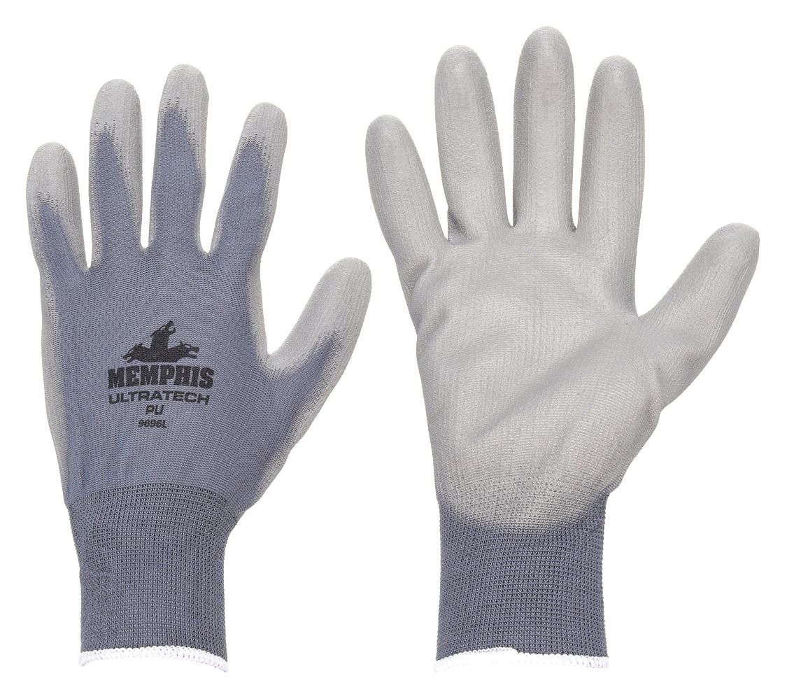 MCR SAFETY UltraTech Coated Gloves - Medium, Polyurethane Palm