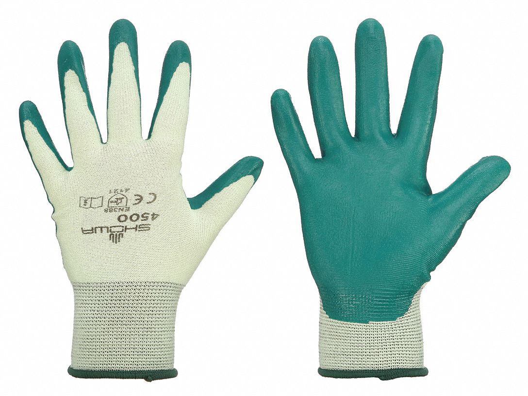 SHOWA Nitrile-Coated Knit Gloves, ANSI Abrasion Level 3, XS