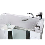 Elite 52 in. Acrylic Walk-In Whirlpool Bathtub in White with Right Door, 2-Piece Fast Fill Faucet and 2 in. Dual Drain - Super Arbor