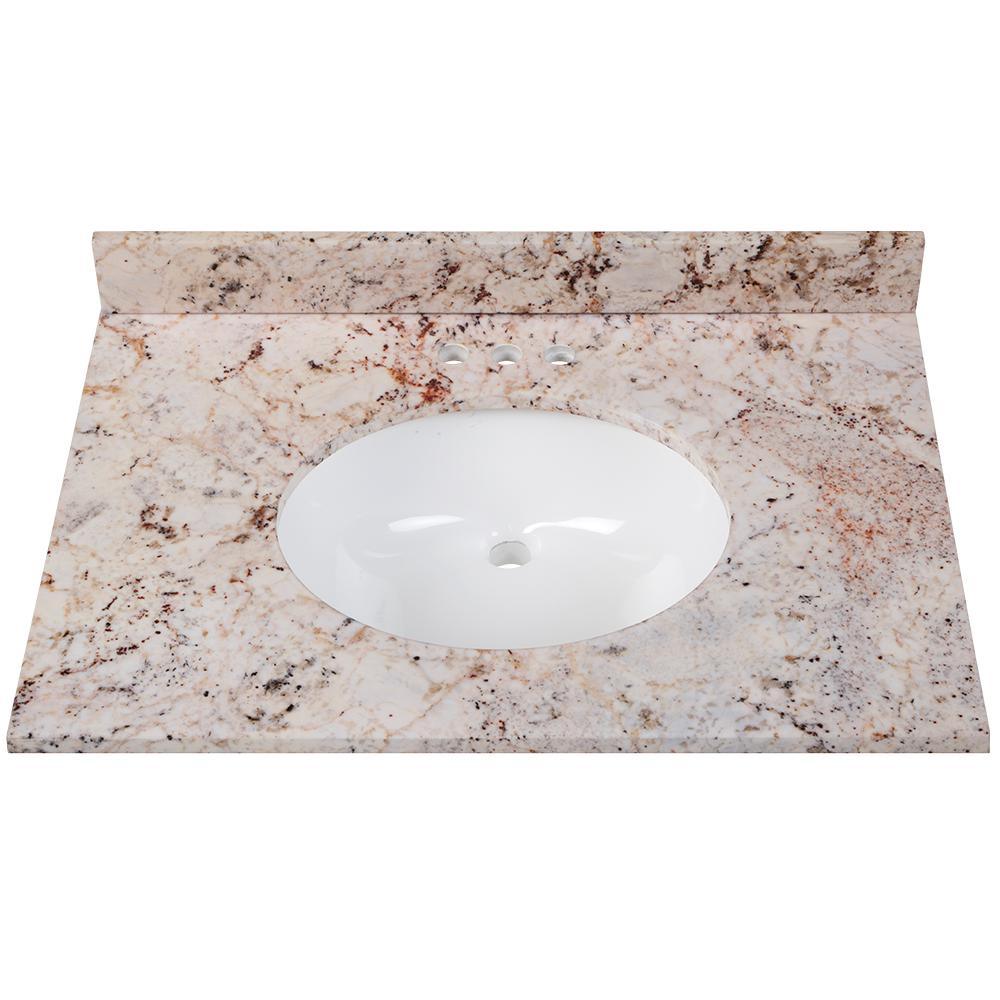 31 in. x 22 in. Stone Effects Vanity Top in Cascade with White Sink - Super Arbor
