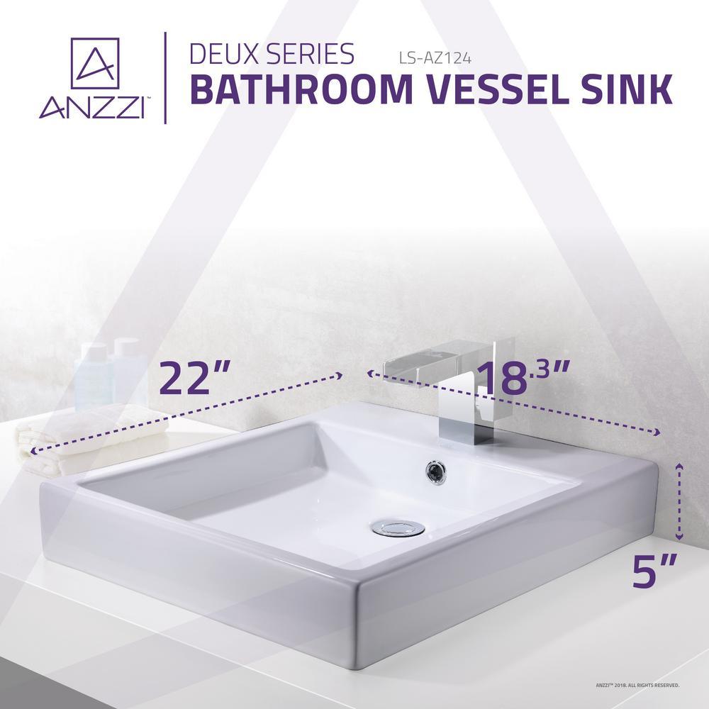 Deux Series Ceramic Vessel Sink in White - Super Arbor