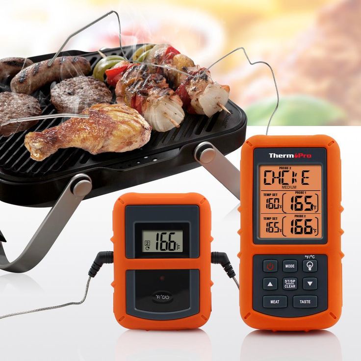 Wireless Remote Digital Cooking Food Meat Thermometer with Dual Probe for Smoker Grill Oven BBQ