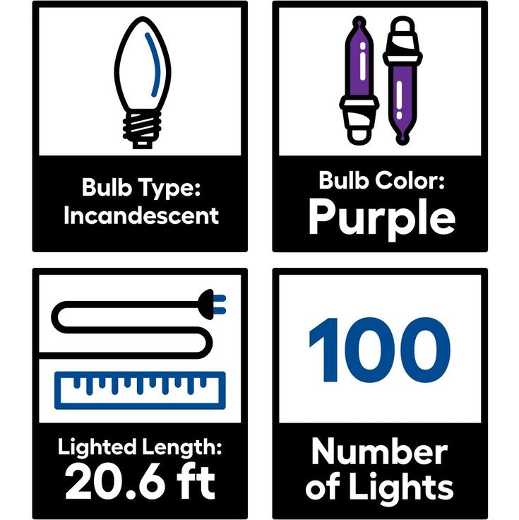 GE String-A-Long 100-Count 20.6-ft Purple Incandescent Plug-In Christmas String Lights