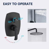Complete Shower System 1-Spray Patterns with 2.5 GPM 10 in. Wall Mount Dual Shower Heads in Matte Black - Super Arbor