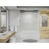 Distinctive 58 in. x 55.5 in. Frameless Sliding Bathtub Door in Brushed Nickel - Super Arbor