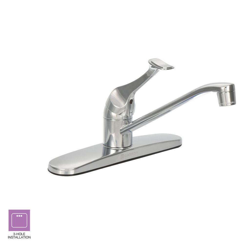 Single-Handle Standard Kitchen Faucet in Chrome - Super Arbor