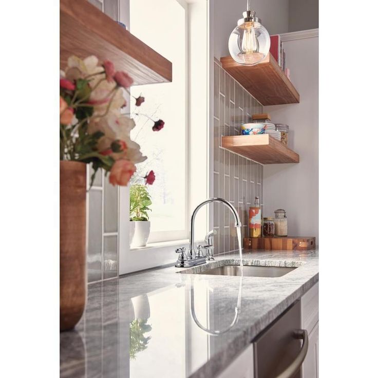 Peerless Chrome 2-Handle Deck-Mount High-Arc Handle Kitchen Faucet (Deck Plate Included)