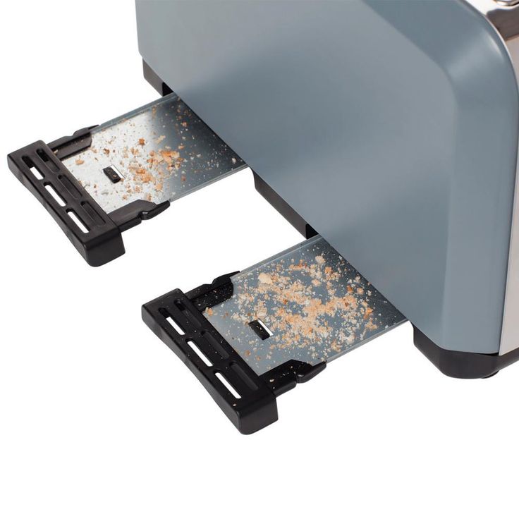 Perth 1500W 4-Slice Wide Slot Slate Grey Toaster with Removable Crumb Tray and Adjustable Settings