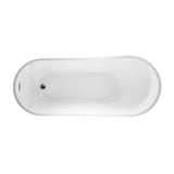 Clermont 59 in. Acrylic Freestanding Flatbottom Bathtub in White - Super Arbor