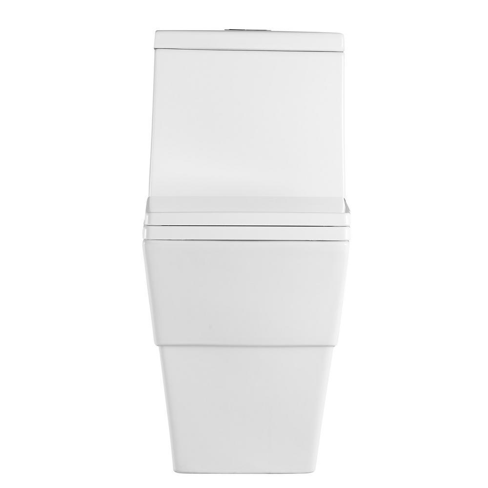 New Style Double Flush 1 Piece 0.8 / 1.28 GPF White Double pumping Square Toilet With Chair - Super Arbor