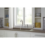 Delta Pilar Waterfall Chrome 1-Handle Deck-Mount High-Arc Handle Kitchen Faucet