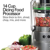 Professional 14 Cup Silver Dicing Food Processor