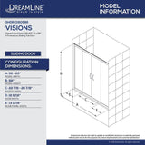 Visions 56-60 in. W x 0 in. D x 58 in. H Semi-Frameless Sliding Tub Door in Brushed Nickel