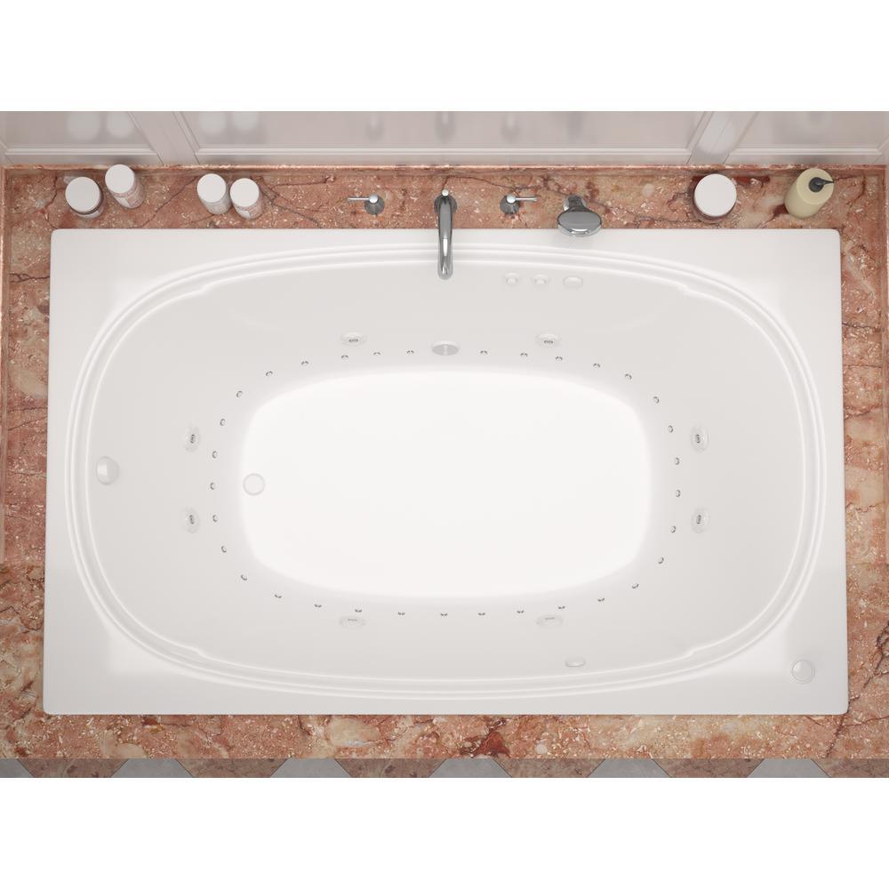 Peridot 6 ft. Acrylic Rectangular Drop-in Whirlpool Air Bathtub in White - Super Arbor