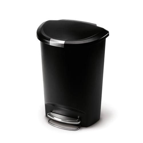 simplehuman 50-Liter Black Plastic Trash Can with Lid