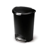 simplehuman 50-Liter Black Plastic Trash Can with Lid