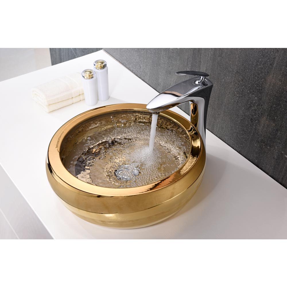 Levi Vessel Sink in Smoothed Gold - Super Arbor