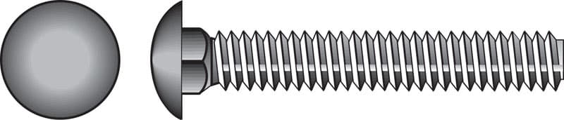 Hillman 1/4 in. x 2 in. Zinc-Plated Steel Carriage Bolts, Coarse Thread, 100 Pack