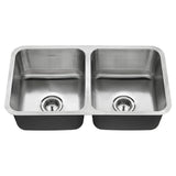 American Standard Danville 32 x 18-in Stainless Steel Double Equal Bowl Undermount Residential Kitchen Sink