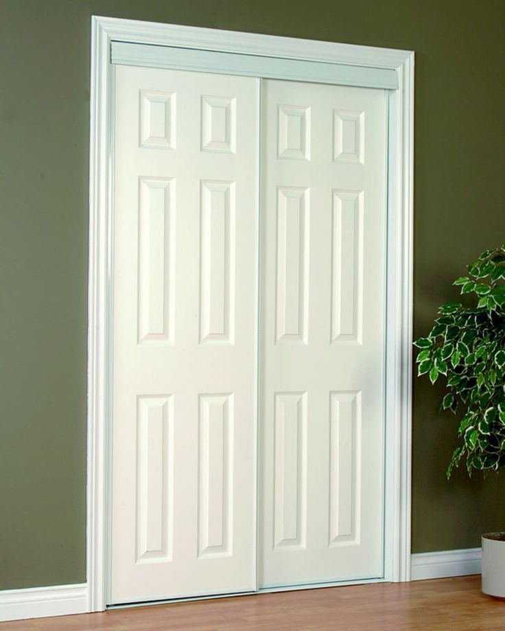RELIABILT 60-in x 80-in White 6-panel Prefinished Steel Sliding Door Hardware Included