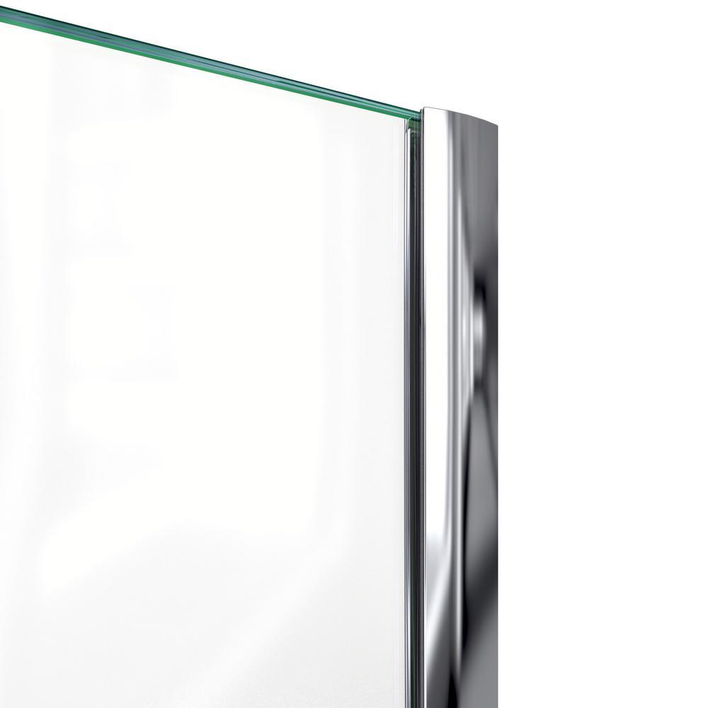 Prism 34.125 in. x 34.125 in. x 72 in. Semi-Frameless Neo-Angle Pivot Shower Enclosure in Brushed Nickel - Super Arbor
