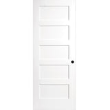 30 in. x 80 in. 5-Panel White Primed Shaker Solid Core Wood Interior Door Slab with Bore - Super Arbor